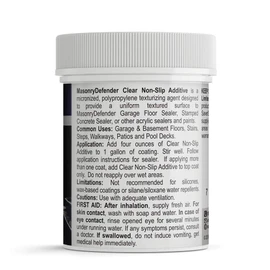 MasonryDefender Paint Additive Fine Grit 300595 - Non Slip, Clear, Floor Grip for Acrylic Sealers - 4 oz.