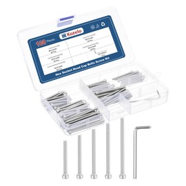 Kozelo 100pcs M3 Socket Head Cap Screws Bolts Nuts Assortment Kit - [M3x30/35/40/45/50mm] 304 Stainless Steel Allen Socket Drive for 3D Printer with Allen Wrench