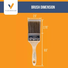 Vermeer 12 Pack - 2.5" Flat Brushes for All Latex and Oil Paints & Stains
