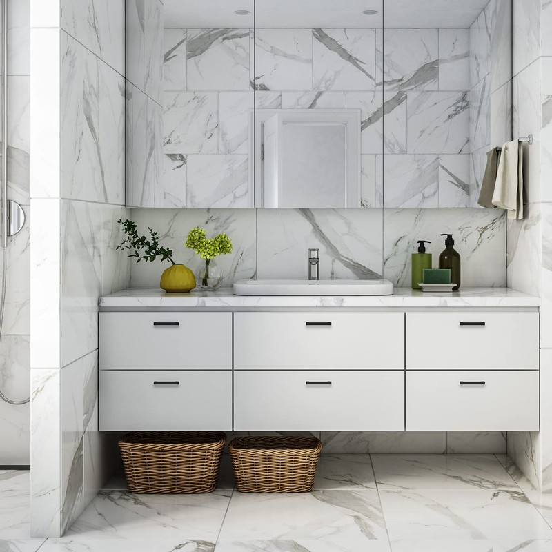 Ravinte 15 Pack Black Cabinet Pulls 3-1/2 Inch Square Cabinet