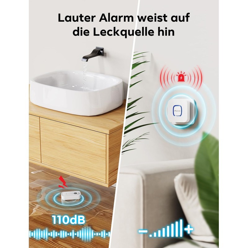 Maxcio Water Detector WLAN Kit, Intelligent Water Sensor for Basement,