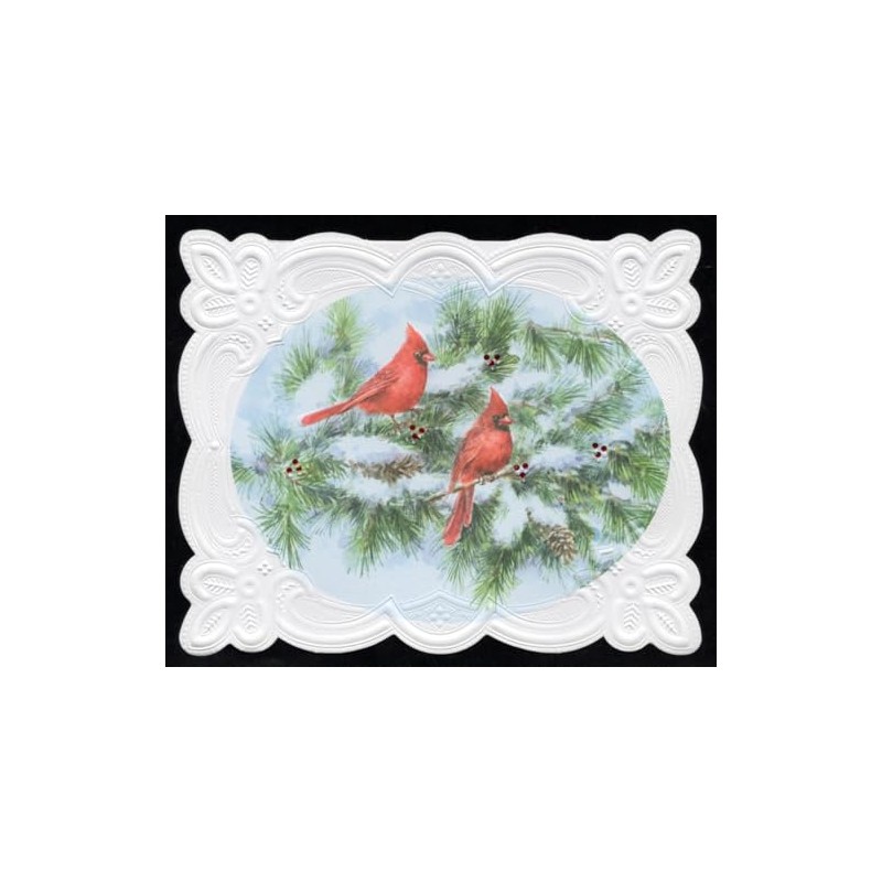 Set of 3 - Christmas Holiday Cardinal Birds Portfolio Boxed