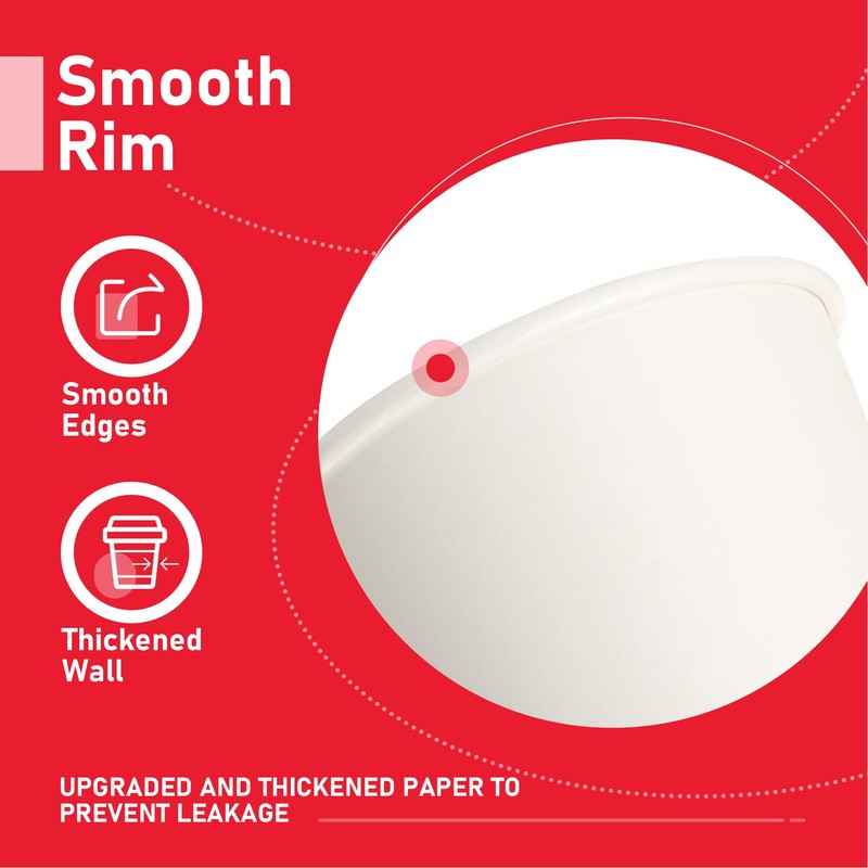 VPACKDUO 16 oz 100 Pack Disposable Paper Coffee Cups, To