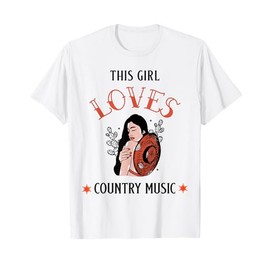 Retro Cowgirl Hat Music Lover This Girl Loves Country Music T-Shirt