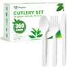 Phyyixs 360 Count Compostable Cutlery Set - 150 Forks, 150