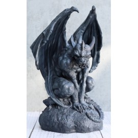 Warden Large Cathedral Guardian Crouching Winged Gargoyle Statue 12.5"H Fantasy