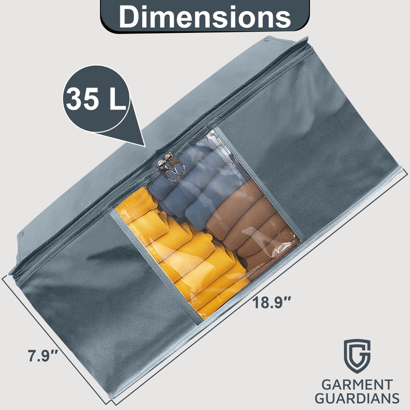 Garment Guardians 35L Clothes Storage Bag Underbed Wardrobe Foldable Storage