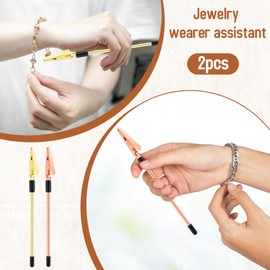 Bracelet Helper Tool, 2 PCS Metal Clasp Fastener Helper Alligator Clips Hand Jewelry Assistance Tool for Necklace Jewelry Watch Band Zippers and Closures, Put Your Bracelet on by Yourself