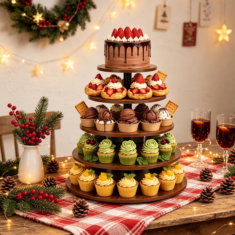 Cupcake Stand 5Tier Round Rustic Cupcake Stand Holds