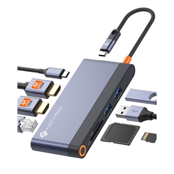 Laptop Docking Station Dual Monitor - 8 in 1 USB