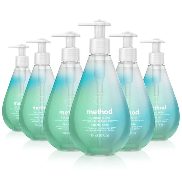 Method Gel Hand Wash, Coconut Water, Biodegradable Formula, 12 fl oz (Pack of 6)