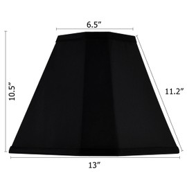 GO&SO Bell Lamp Shades Set of 2 Black Scalloped Lamp Shade, Replacement Lamp Shade For Floor & Table Lamp Shade, 6.5"Top x 13"Bottom x 11.2"Slant Height x 10.5''Vertical Height(Spider), Easy Assembly