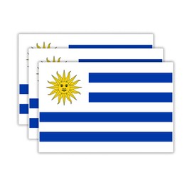 (3PCS) Uruquay Flag stickers, Countries Flag Stickers - Waterproof Vinyl Decals For Laptops, Tumblers, Water Bottles, Books, Scrapbooks, Size 3 x 2 Inch