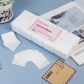 1000 toallitas de uñas sin pelusas, extensiones de pestañas, súper absorbentes, suaves, no tejidas, adhesivas, quitaesmaltes de uñas, paño de limpieza para suministros de extensión de pestañas y botella de esmalte de uñas