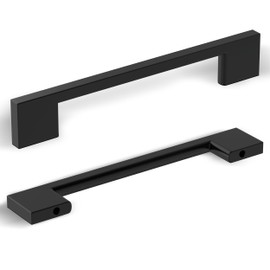 Southern Hills 10pc Matte Black Cabinet Pulls 5"(128mm) Screw Spacing - Black Handles for Cabinets, Kitchen Cabinet Handles Black - Dresser Pull, Matte Black Drawer Pulls, Matte Black Cabinet Hardware