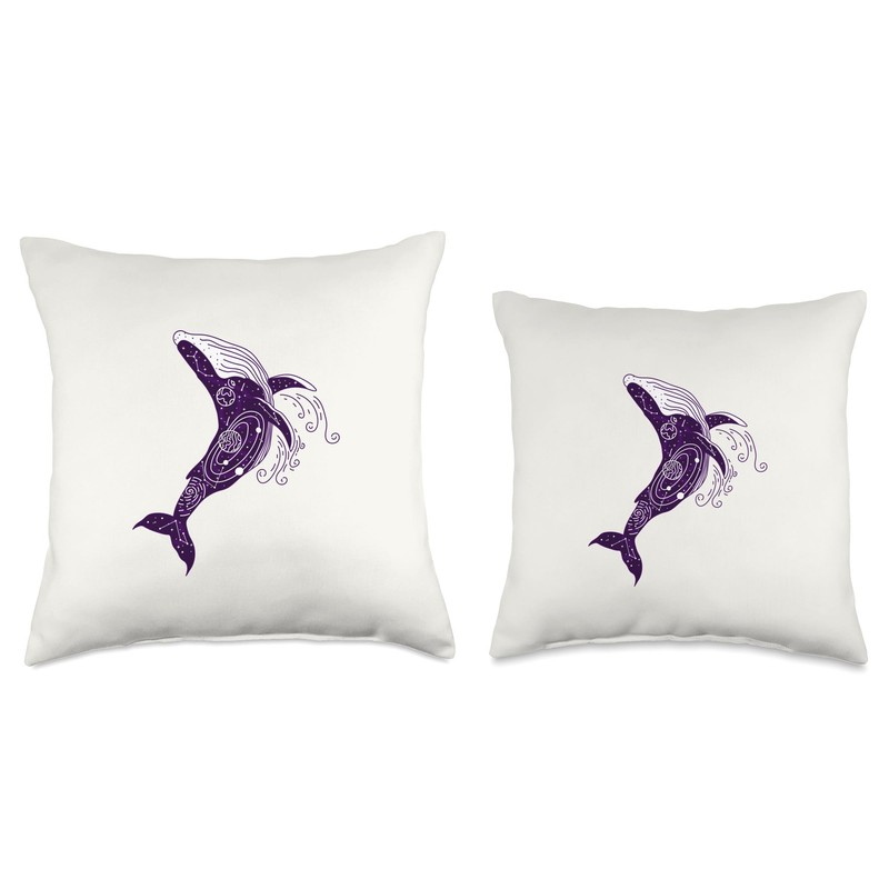 JUMPING WHALE Throw Pillow
