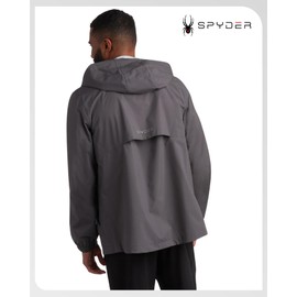 Spyder Mens Rain Jacket - Waterproof Lightweight Hooded Windbreaker, Outerwear Jacket for Golf, Hiking and Outdoor (S-XL), Size Medium, Polar