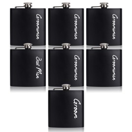 TEAM GROOM Groomsmen Gifts Hip Flasks for Liquor for Men 7 Pcs Grooomsmen proposal Bachelor Party Favors(WD-H)