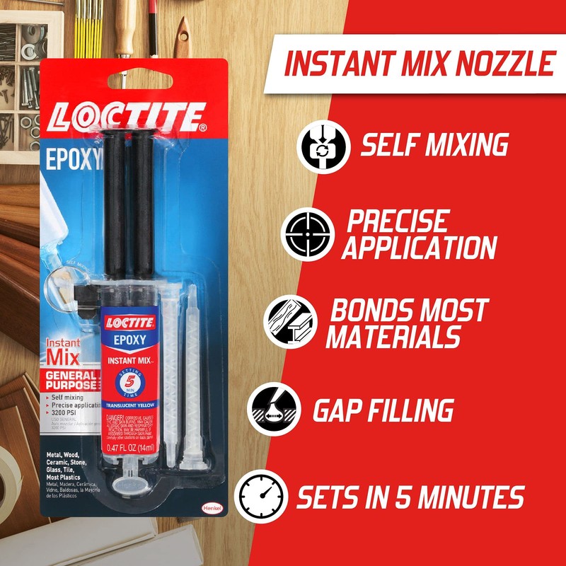 Loctite Epoxy Instant Mix 5 Minute, 0.47 fl. oz. Syringe