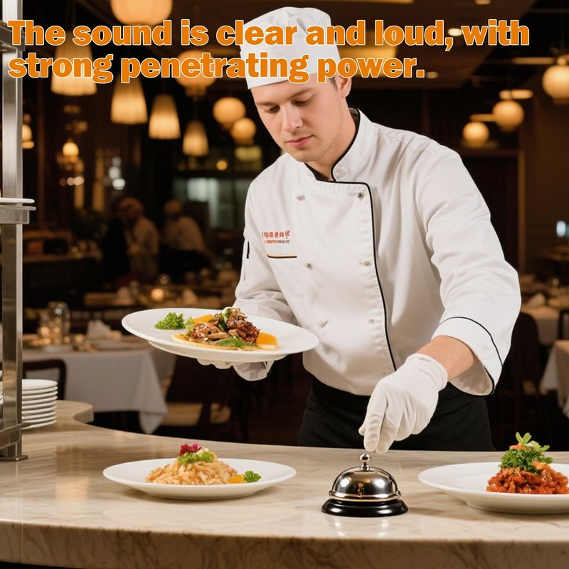 2 x Reception Bell, Stainless Steel Table Bell, Reception Bell,