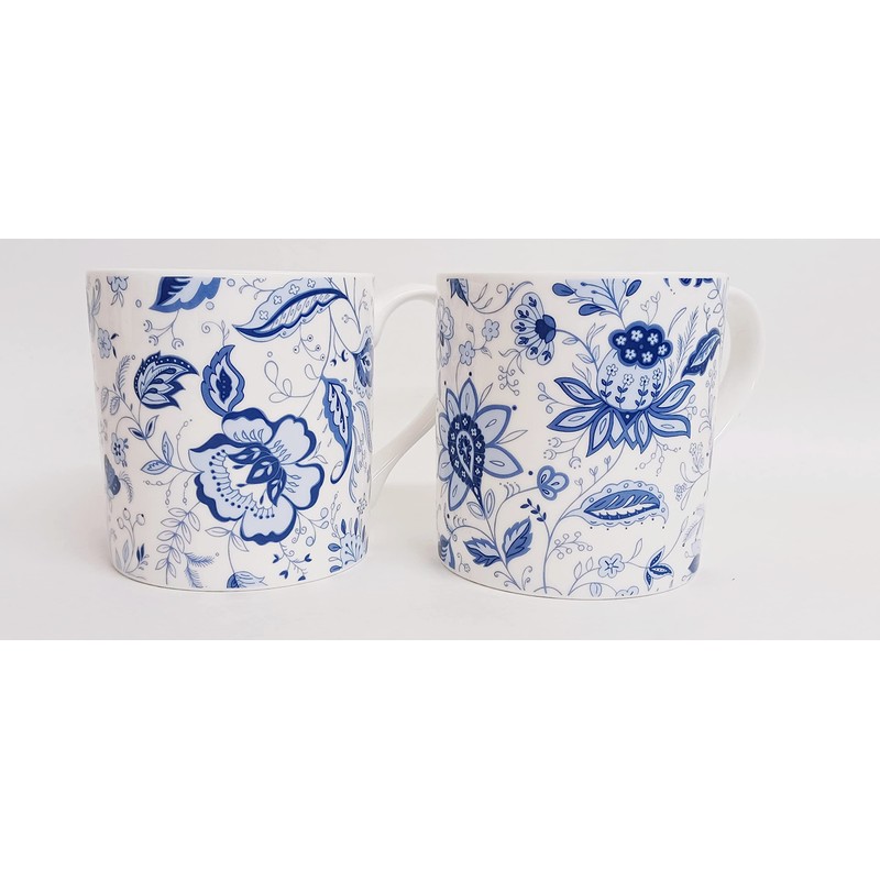 Blue Persia Set of 2 Mugs Blue & White Floral