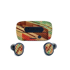 MightySkins Carbon Fiber Skin for Skullcandy Sesh True Wireless Earbuds - Abstract Wood | Protective, Durable Textured Carbon Fiber Finish | Easy to Apply, Remove, and Change Styles | Made in The USA