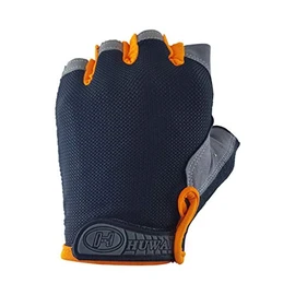 Bike Gloves Cycling Bicycle Half Fingers Gym Gloves Anti Slip MTB Hiking (Black-OGANGE, L)