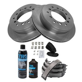 TRQ Rear Brake Pad & Rotor Kit Semi-Metallic Compatible with 2010-2022 Lexus GX460 Toyota 4Runner 2010-2014 FJ Cruiser