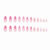 MERVF Press on Nails Almond Medium Pink Ombre French Tip