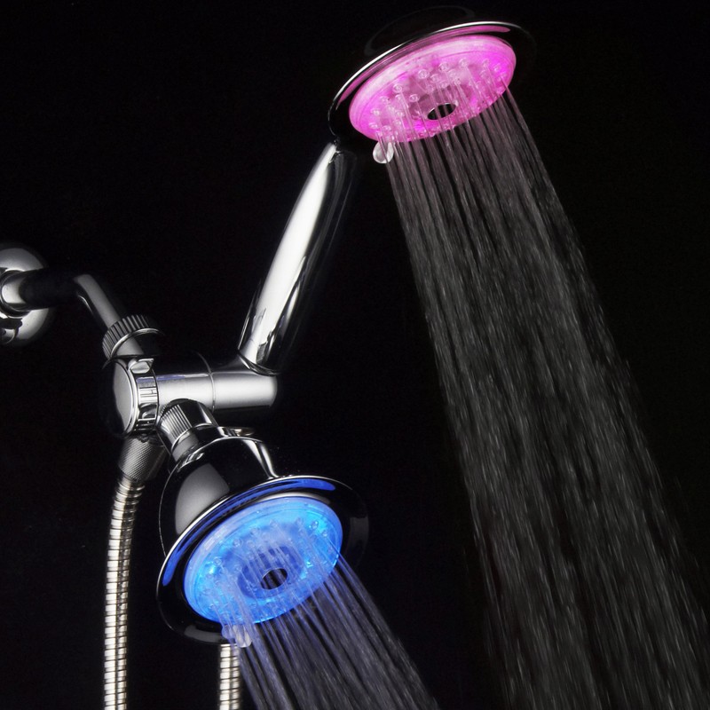 Luminex by PowerSpa 7-Color 24-Setting LED Shower Head Combo with