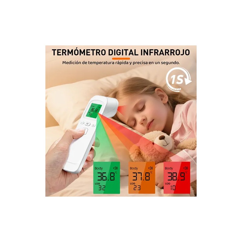 Termómetro Digital Infrarrojo Sin Contacto 32 Memory 3 Color