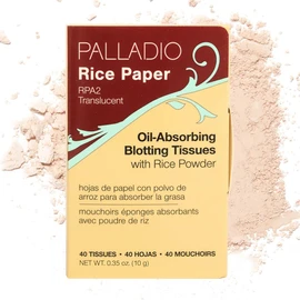 Palladio Papeles Faciales de Arroz para Piel Grasa, Hojas Absorbentes de Doble Cara