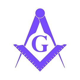 RDW Freemasonry Emblem Sticker - Decal - Die Cut - Freemason Masonic - Purple 4.23" x 5.00"
