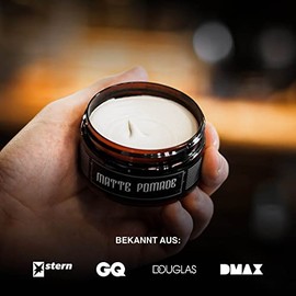 Charlemagne Matte Haarpomade f√ºr Herren - 3x 100 ml, Mittlerer Halt, Lederduft - Wasserbasierte Haar Pomade Herren - Haarstyling Matte Pomade f√ºr M√§nner - Entwickelt von Friseuren - Made in Germany
