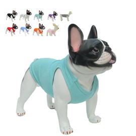 Lovelonglong 2019 Summer Pet Clothing, Dog Clothes Blank T-Shirts Ribbed Tanks Top Thread Vests for Large Medium Small Dogs 100% Cotton SkyBlue S