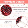 Hooshing 24PCS Black and Red Pom Poms Cheerleading Fluffy Metallic
