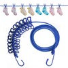 Elastic Travel Clothesline, Portable Clothes Line with 12 Clothes Clips,