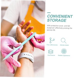 Healeved 4pcs Glass Nail Files for Manicure and Pedicure Cylindrical Polishing Tools for Nail Art Buffing and Shaping