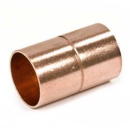 Procuru 1/2-Inch Nominal Copper Pipe Coupling With Tube Stop CxC, Lead Free (25-Pack)