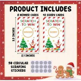 Christmas Scratch Off Cards, Games Prize Ideas for Santa Party, Funny Christmas Games for Family Office Large Group Party, Find The Santa to Win Scratch Off Cards, 02