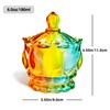 QIANCHANG Colorful Crystal Glass Candy Dish, Cute Apothecary Cookies Jar,