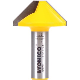 Yonico V Groove Flat Bottom Router Bit 1-1/2-Inch Diameter 45 Degree 1/2-Inch Shank 13920