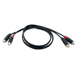 System-S Audio RCA 2 RCA Cable 100 cm 2-Pin Female to Female Adapter in Black