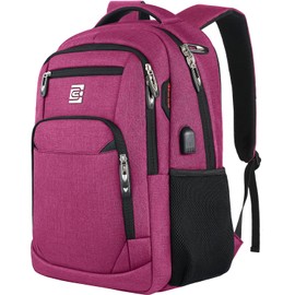 KASIBON Laptop Backpack with USB Charging&Headphone Port,Anti-Theft Business Laptop Backpack with Breathable Padded Shoulder Strap, Water Resistant Computer Rucksack for School/Work/Travel