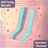 BambooMN Women's Fuzzy Feather Soft Cozy Knee High Socks -