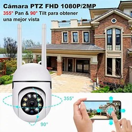 BAKEWAY Cámara de Seguridad Exterior WiFi HD 1080P IP66 Impermeable 360                                                                               