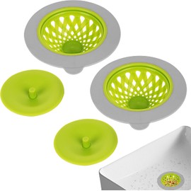 2 PCS Sink Filter, Kitchen Sink Filter Basket, Sink Accessories, Drains & Strainers for Kitchen, Sink Drain Outlet (Green, One Size)