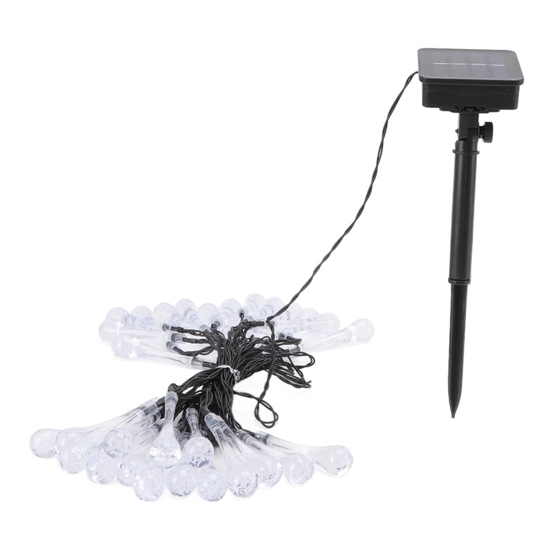 Solar Water Drop String Lights 21 Feet 30 LEDs Waterproof