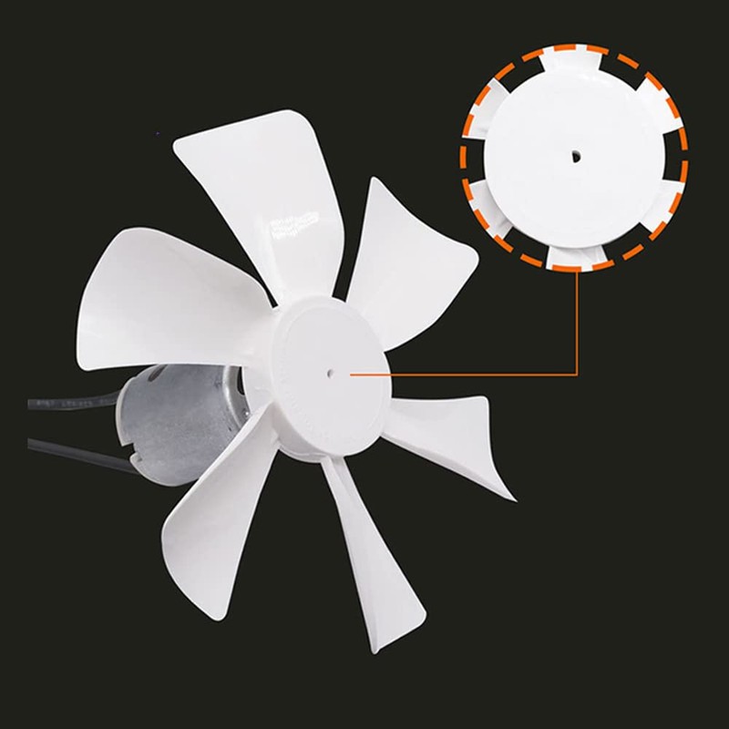 Riloer Replacement White RV 6" Vent Fan Blade, with Vent