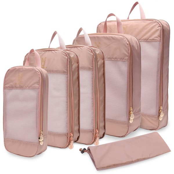 Expandable Compression Packing Cubes for Suitcases,6 Set Lightweight Compressible Travel
